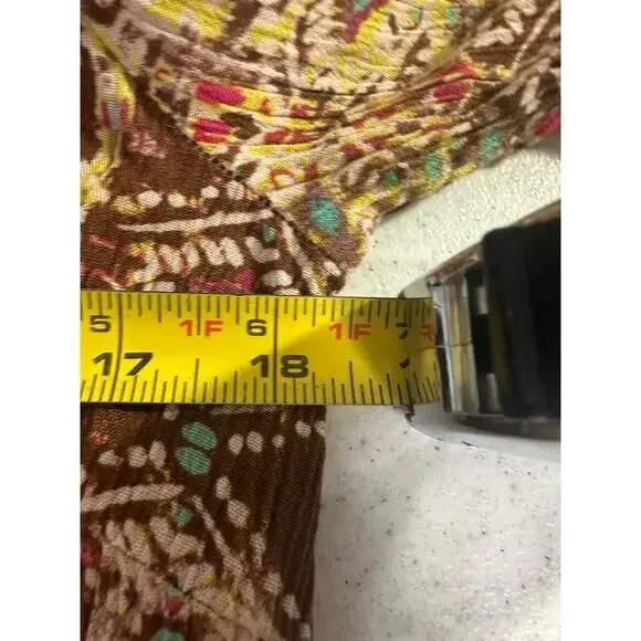 Savanna Jane S Aztec Floral Embroidered Top Bell Sleeve Shirt Tunic Boho D45 - Picture 7 of 8